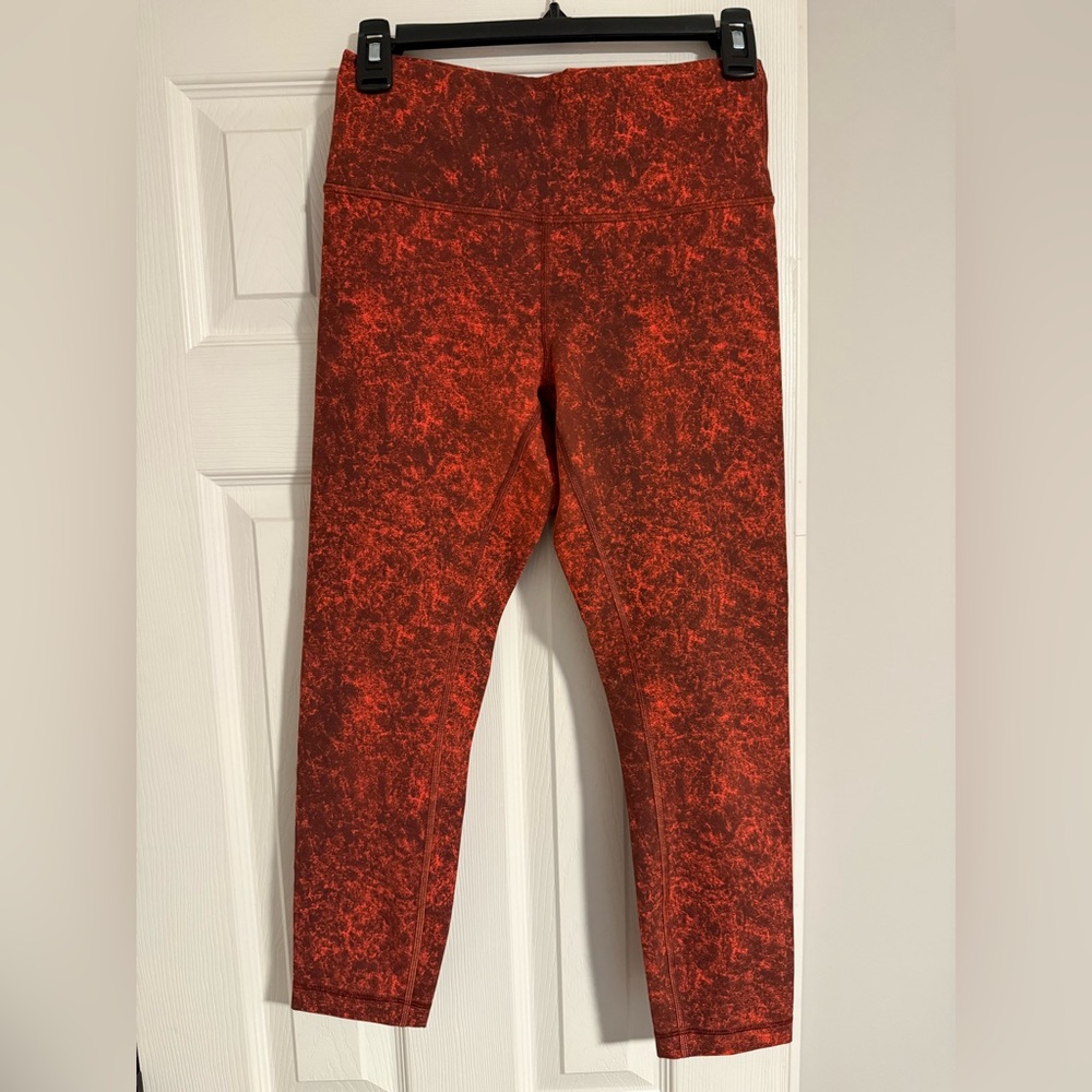 Lululemon Wunder Train 7/8 Red Leggings